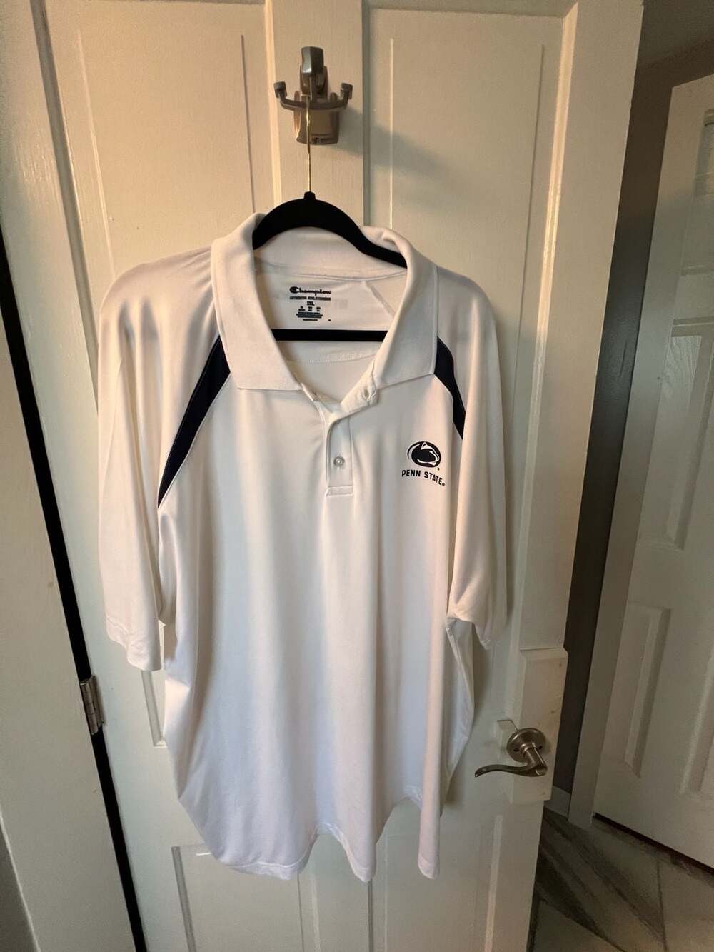 Champion Penn State Nittany Lions White Polo Golf Shirt Mens Size 2XL